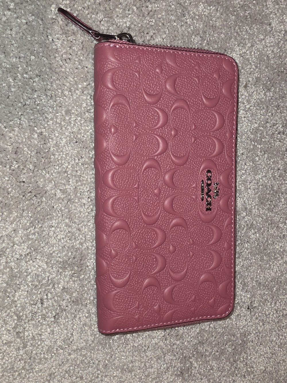 Coach Pink Signature Zip Wallet